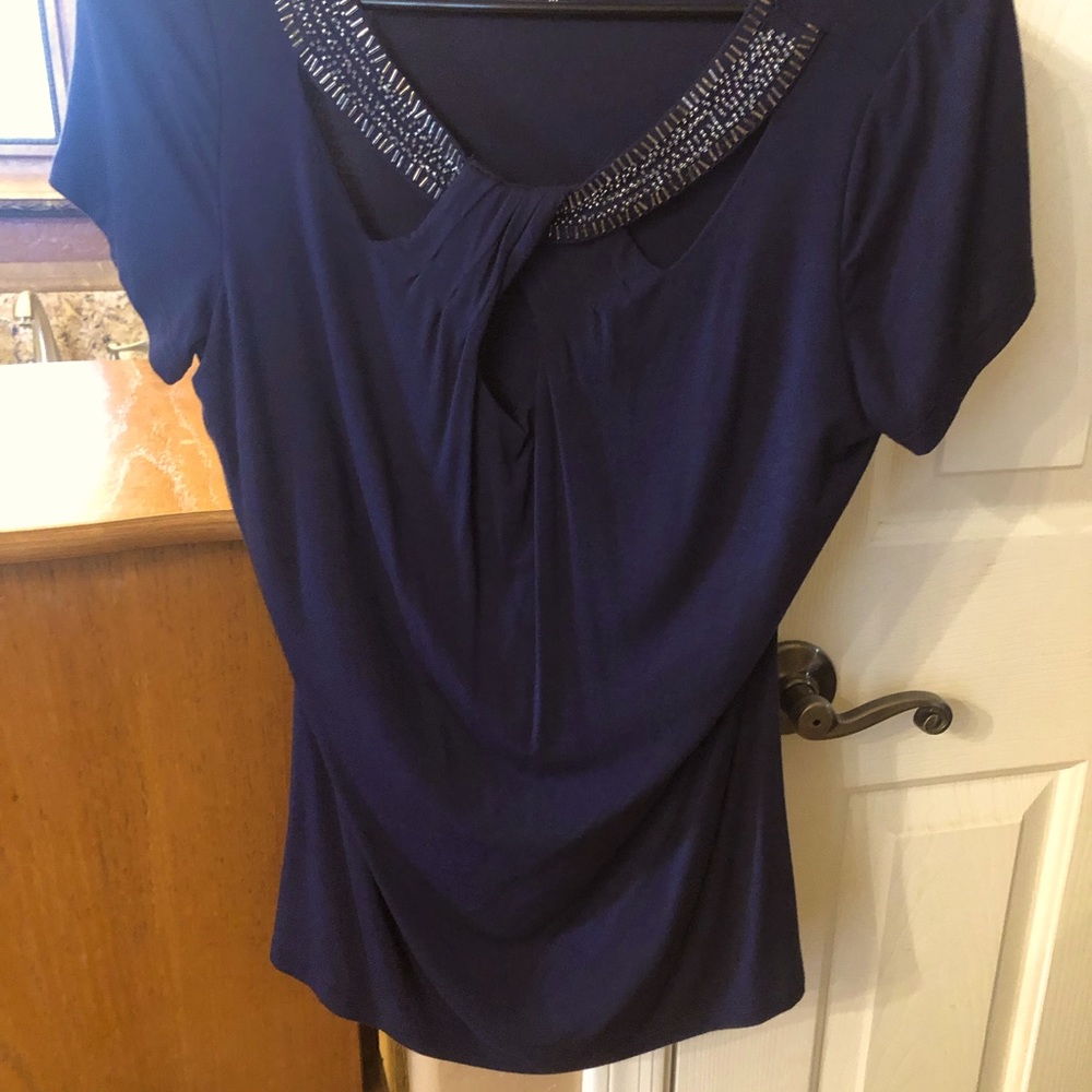 ✨✨REDUCED✨✨Inc Navy Blue soft jersey top